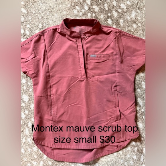 Figs Mauve Button Down Scrub Top - Picture 1 of 1